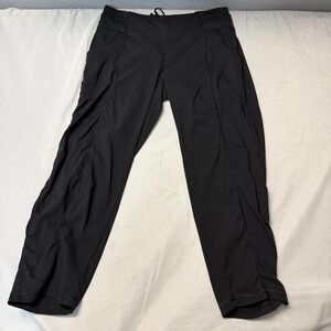 Lucy Black Athletic Capris Pants Womens XS/TP Side Pockets‎ Drawstring Waist